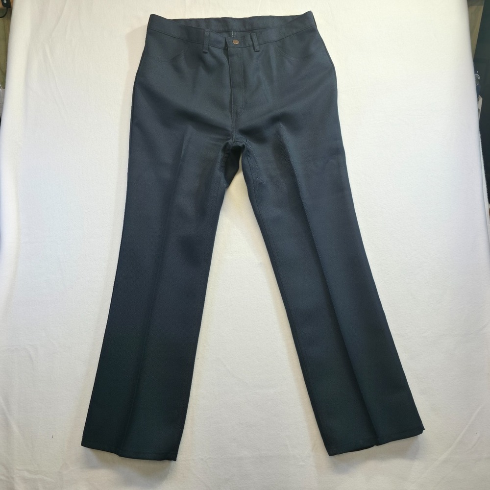 Vintage Maverick Men's Blue Western Polyester Pants Size 38L‎ (36X31.5) Made USA
